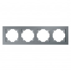 Рамка 4-местная, стекло, STEKKER, GFR00-7004-03, серия Катрин, серебро 39534 Рамка 4-местная, стекло, STEKKER, GFR00-7004-03, серия Катрин, серебро 39534