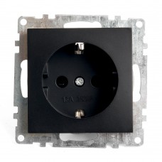 Розетка 1-местная с/з (механизм), STEKKER GLS16-7110-05, 250В, 16А с защитной шторкой, серия Катрин, черный 39610 Розетка 1-местная с/з (механизм), STEKKER GLS16-7110-05, 250В, 16А с защитной шторкой, серия Катрин, черный 39610