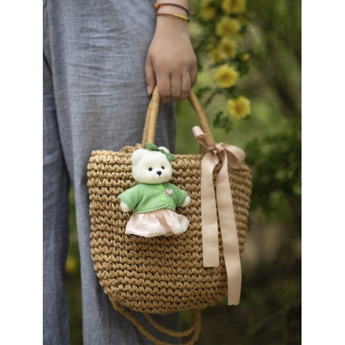 Авторская мягкая игрушка Lina Медведь Счастье белый с зеленым топиком и розовой юбочкой-брелком XS (±15 см) Авторская мягкая игрушка Lina Медведь Счастье белый с зеленым топиком и розовой юбочкой-брелком XS (±15 см)