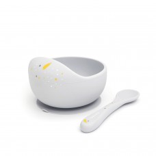 Набор детской посуды Oribel Cocoon Z тарелка+ложка (серый) Набор детской посуды Oribel Cocoon Z тарелка+ложка (серый)