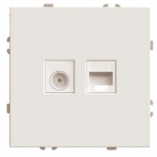 Розетка TV + компьютерная RJ-45 (механизм), STEKKER, серия Эмили, RST00-5106-08, кашемир, soft touch 49898 Розетка TV + компьютерная RJ-45 (механизм), STEKKER, серия Эмили, RST00-5106-08, кашемир, soft touch 49898