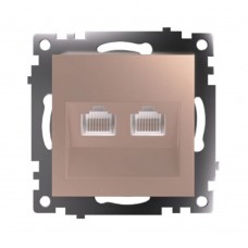 Розетка компьютерная 2-местная RJ-45 (механизм) STEKKER GLS00-7109-02, серия Катрин, шампань 50004 Розетка компьютерная 2-местная RJ-45 (механизм) STEKKER GLS00-7109-02, серия Катрин, шампань 50004