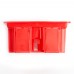 Коробка монтажная для сплошных стен, с крышкой, 92*92*45мм STEKKER EBX30-01-1-20-92, красный
