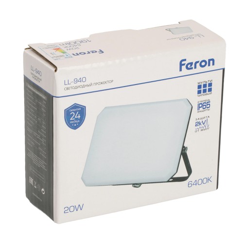 Светодиодный прожектор Feron LL-940 IP65 20W 6400K