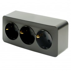 Розетка 3-местная с/з открытой установки, STEKKER, 250В, 16А, IP20, серия София, черный матовый, MST16-13-05 49502 Розетка 3-местная с/з открытой установки, STEKKER, 250В, 16А, IP20, серия София, черный матовый, MST16-13-05 49502