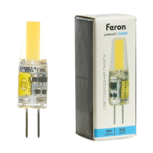 Лампа светодиодная Feron LB-424 G4 3W 12V 6400K