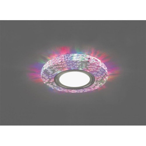 Светильник встраиваемый с разноцветной LED подсветкой Feron CD953 потолочный MR16 G5.3, прозрачный