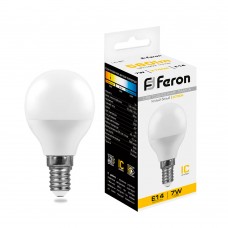 Лампа светодиодная Feron LB-95 Шарик E14 7W 175-265V 2700K 25478 Лампа светодиодная Feron LB-95 Шарик E14 7W 175-265V 2700K 25478