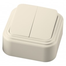 Выключатель STEKKER PSW06-22-20 двухклавишный открытой установки, 250В, 6А, IP20, слоновая кость (VA5  6-232-БЖ) 49050 Выключатель STEKKER PSW06-22-20 двухклавишный открытой установки, 250В, 6А, IP20, слоновая кость (VA5  6-232-БЖ) 49050