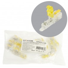 Зажим прокалывающий ответвительный 1,5-2,5 мм2 c ответвительной клеммой LD219 на 1 выход, прозрачный/желтый (упаковка 10 шт) LD503-1-25 STEKKER 49768