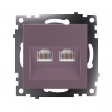 Розетка компьютерная 2-местная RJ-45 (механизм) STEKKER GLS00-7109-04, серия Катрин, шоколад 50006 Розетка компьютерная 2-местная RJ-45 (механизм) STEKKER GLS00-7109-04, серия Катрин, шоколад 50006