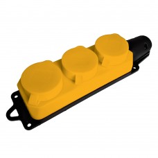 Розетка переносная 3-местная c/з STEKKER, RST16-23-44-6 (РП 16-334), штепсельная 250В, 16А, IP44, желтый 49407 Розетка переносная 3-местная c/з STEKKER, RST16-23-44-6 (РП 16-334), штепсельная 250В, 16А, IP44, желтый 49407