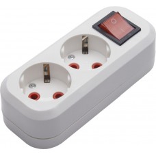 Розетка переносная разборная 2-местная с/з STEKKER, PST16-211-20, с выключателем, 250В, 16A, IP20, белый 39013 Розетка переносная разборная 2-местная с/з STEKKER, PST16-211-20, с выключателем, 250В, 16A, IP20, белый 39013