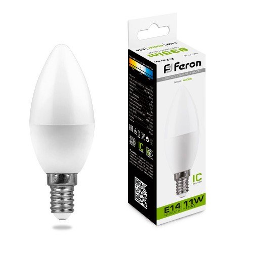 Лампа светодиодная Feron LB-770 Свеча E14 11W 175-265V 4000K