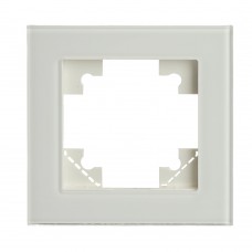 Рамка 1-местная для сенсорных механизмов, подсветки, стекло, STEKKER, GFR00-7001-01S, серия Катрин, белый 50303