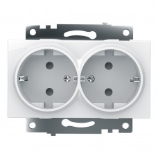 Розетка 2-местная с/з (механизм), STEKKER GLS16-7114-01, с защитной шторкой, 250В, 16А, серия Катрин, белый 39574 Розетка 2-местная с/з (механизм), STEKKER GLS16-7114-01, с защитной шторкой, 250В, 16А, серия Катрин, белый 39574