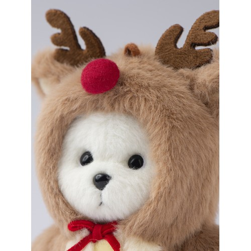 Авторская мягкая игрушка Lina Медведь белый в костюмчике Олень брелок XS (±15 см) Авторская мягкая игрушка Lina Медведь белый в костюмчике Олень брелок XS (±15 см)