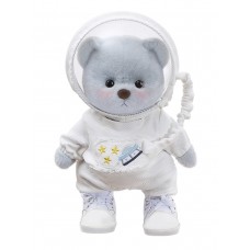 Авторская мягкая игрушка Lina Медведь голубо-серый Жених Астронавт в костюме  M (±30 см)