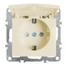 Розетка 1-местная с/з с крышкой (механизм), STEKKER, PST16-9112-02, 250В, 16А с защитной шторкой, серия Эрна, слоновая кость 39330 Розетка 1-местная с/з с крышкой (механизм), STEKKER, PST16-9112-02, 250В, 16А с защитной шторкой, серия Эрна, слоновая кость 39330