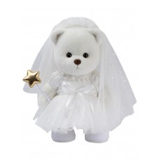 Авторская мягкая игрушка Lina Медведь белый Невеста Астронавта в платье  M (±30 см)