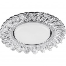 Светильник встраиваемый с белой LED подсветкой Feron CD4034 потолочный GX53 без лампы, прозрачный, хром Светильник встраиваемый с белой LED подсветкой Feron CD4034 потолочный GX53 без лампы, прозрачный, хром