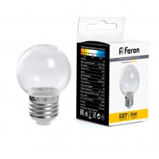 Лампа светодиодная Feron LB-371 Шар E27 3W 230V 2700K прозрачный 38121 Лампа светодиодная Feron LB-371 Шар E27 3W 230V 2700K прозрачный 38121