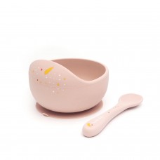 Набор детской посуды Oribel Cocoon Z тарелка+ложка (розовый) Набор детской посуды Oribel Cocoon Z тарелка+ложка (розовый)
