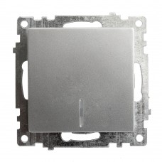 Выключатель 1-клавишный c индикатором (механизм) STEKKER GLS10-7101-03, 250В, 10А, серия Катрин, серебро 39577 Выключатель 1-клавишный c индикатором (механизм) STEKKER GLS10-7101-03, 250В, 10А, серия Катрин, серебро 39577