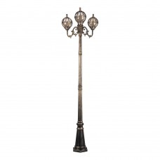 Светильник садово-парковый Feron PL3709 круглый, столб  3*60W 230V E27, черное золото 11389 Светильник садово-парковый Feron PL3709 круглый, столб  3*60W 230V E27, черное золото 11389