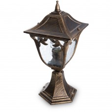 Светильник садово-парковый Feron PL4074 четырехгранный на постамент 60W E27 230V, черное золото Светильник садово-парковый Feron PL4074 четырехгранный на постамент 60W E27 230V, черное золото