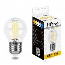 Лампа светодиодная Feron LB-511 Шарик E27 11W 230V 2700K 38015 Лампа светодиодная Feron LB-511 Шарик E27 11W 230V 2700K 38015
