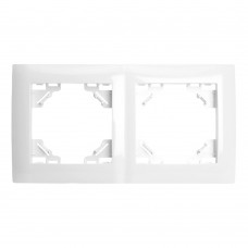 Рамка 2-местная горизонтальная STEKKER, PFR00-9002-01, серия Эрна, белый 49630 Рамка 2-местная горизонтальная STEKKER, PFR00-9002-01, серия Эрна, белый 49630