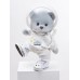 Авторская мягкая игрушка Lina Медведь голубо-серый Жених Астронавт в костюме  M (±30 см)