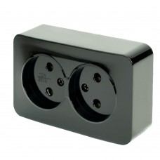 Розетка 2-местная б/з открытой установки, STEKKER, 250В, 10А, IP20, серия София, черный, MST10-12-02 49315 Розетка 2-местная б/з открытой установки, STEKKER, 250В, 10А, IP20, серия София, черный, MST10-12-02 49315