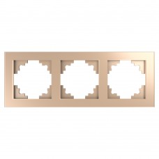 Рамка 3-местная, стекло, ,STEKKER, GFR00-7003-02, серия Катрин, шампань 39529 Рамка 3-местная, стекло, ,STEKKER, GFR00-7003-02, серия Катрин, шампань 39529