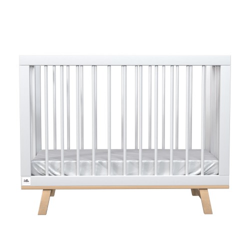 Кроватка для новорожденного Lillaland - модель Lilla Aria (НИК23) белая/дерево Кроватка для новорожденного Lillaland - модель Lilla Aria (НИК23) белая/дерево