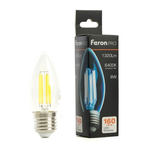 Лампа светодиодная Feron.PRO LB-1208 Свеча E27 1320LM 8W 175-265V 6400K