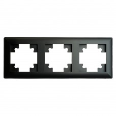 Рамка STEKKER, PFR00-7003-05 3-местная, пластик, серия Катрин, черный 39814 Рамка STEKKER, PFR00-7003-05 3-местная, пластик, серия Катрин, черный 39814