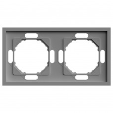 Рамка STEKKER, PFR00-5002-10 2-местная, серия Эмили, платиново-серый, soft touch 49963 Рамка STEKKER, PFR00-5002-10 2-местная, серия Эмили, платиново-серый, soft touch 49963