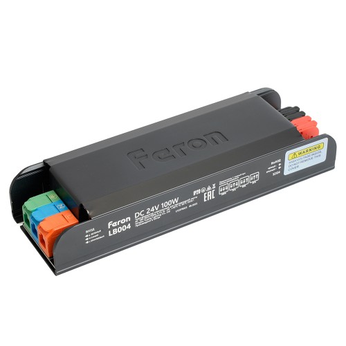 Трансформатор электронный для светодиодной ленты с плавным пуском и диммированием 100W 24V IP20, клипсы, LB004 FERON 52124 Трансформатор электронный для светодиодной ленты с плавным пуском и диммированием 100W 24V IP20, клипсы, LB004 FERON 52124