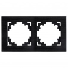 Рамка 2-местная, металл, STEKKER MFR00-7002-05, серия Катрин, черный 50016 Рамка 2-местная, металл, STEKKER MFR00-7002-05, серия Катрин, черный 50016