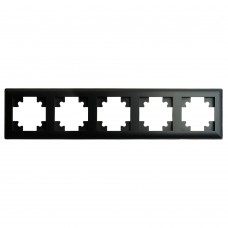 Рамка STEKKER, PFR00-7005-05 5-местная, пластик, серия Катрин, черный 39816 Рамка STEKKER, PFR00-7005-05 5-местная, пластик, серия Катрин, черный 39816