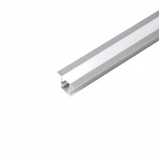 Профиль алюминиевый встраиваемый 9х12мм, серебро, 2м (в компл 2 загл.,4 крепежа) CAB242 FERON 52150