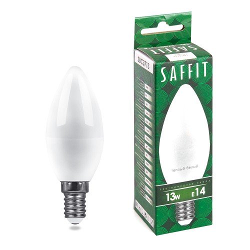 Лампа светодиодная SAFFIT SBC3713 Свеча E14 13W 230V 2700K