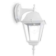 Светильник садово-парковый Feron 4102/PL4102 четырехгранный на стену вниз 60W E27 230V, белый 11015 Светильник садово-парковый Feron 4102/PL4102 четырехгранный на стену вниз 60W E27 230V, белый 11015