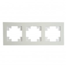 Рамка 3-местная, стекло, STEKKER, GFR00-7003-01, серия Катрин, белый матовый 49596 Рамка 3-местная, стекло, STEKKER, GFR00-7003-01, серия Катрин, белый матовый 49596