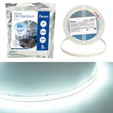 Светодиодная LED лента Feron LS503 240SMD(2835)/м 22Вт/м 24V 5000*10*1.22мм 6000К, IP20 48831 Светодиодная LED лента Feron LS503 240SMD(2835)/м 22Вт/м 24V 5000*10*1.22мм 6000К, IP20 48831