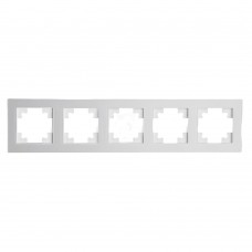 Рамка 5-местная, стекло, STEKKER, GFR00-7005-01М, серия Катрин, белый матовый 49598 Рамка 5-местная, стекло, STEKKER, GFR00-7005-01М, серия Катрин, белый матовый 49598