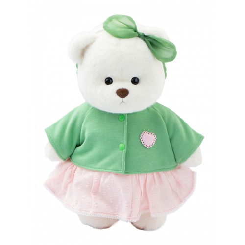 Авторская мягкая игрушка Lina Медведь Счастье белый с зеленым топиком и розовой юбочкой M (±30 см) Авторская мягкая игрушка Lina Медведь Счастье белый с зеленым топиком и розовой юбочкой M (±30 см)