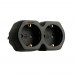 Разветвитель сетевой 2-местный с/з STEKKER ADP16-12-21, 250V,16A, ABS огнеустойчивый пластик, черный 50107